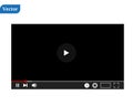 Flat video player interface for web and mobile apps. Vector illustration, EPS10.