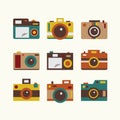 Flat vintage cute camera icon design Royalty Free Stock Photo