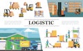 Flat Warehouse Logistics Composition