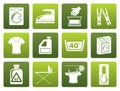 Flat Washing machine and laundry icons