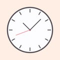 Flat watch clock with arow icon from warm color isolated on background. EPS 10 vector illustration