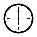 Flat watch icon. Silhouette time web clock Royalty Free Stock Photo