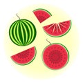 Flat watermelon set