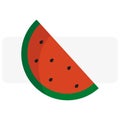 Flat watermelon slice. Organic food. Vector illustration.