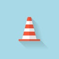 Flat web icon. Traffic cone.