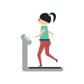 Flat web icon on white background girl treadmill