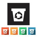 Flat web icons (recycle bins), illustration