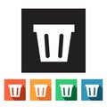 Flat web icons (recycle bins), illustration