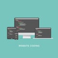 Flat website coding development vector illustratio Royalty Free Stock Photo