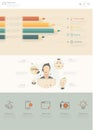 Flat website design template with business illustrations Royalty Free Stock Photo