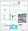 Flat website navigation elements with banners and concept icons Royalty Free Stock Photo