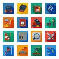 Flat Welding Icons In Colorful Squares Royalty Free Stock Photo