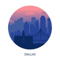 Dallas, USA famous city scape view background.