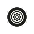 Flat wheel icon. Car repair service concept. Vector illustration. stock image.