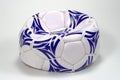 Flat White and Blue Soccer Ball Royalty Free Stock Photo