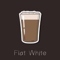 Flat White coffee with whipped milk in a glass