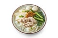 Flat White Noodle Soup with Cooked Ingredients