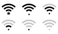 WiFi icons black inside with different connections