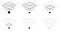 WiFi icons white inside with different connections