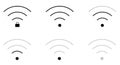 WiFi icons thin with different connections Royalty Free Stock Photo