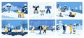 Flat Winter Holiday Set Royalty Free Stock Photo