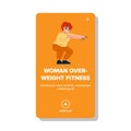 flat woman overweight fitness vector