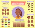 Flat women avatar constructor for generating characters