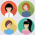 Flat women icons