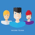 Flat work team illustration Royalty Free Stock Photo