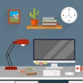 Flat workspace illustration
