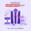 Flat world arthritis day illustration Vector illustration.