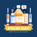 Flat world polio day illustration Vector illustration.