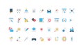 Flat Writing And Editing Icon Set Collection Royalty Free Stock Photo