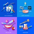 Flat 2x2 Dentist Icons Set