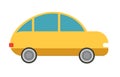 Flat yellow car Royalty Free Stock Photo