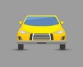 Flat yellow car vehicle type design style vector generic classic business illustration isolated.