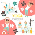 Flat Yoga And Harmony Poster