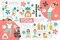 Flat Yoga Infographic Template