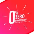 flat zero commission or cost free offer background in modern style Royalty Free Stock Photo