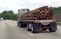 Flatbed cargo of telephone poles