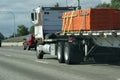 Flatbed semi truck with cargo