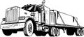 Flatbed Tractor Trailer Illustration