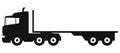 Flatbed trailer tractor truck icon. Vector illustration. Royalty Free Stock Photo