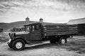 Flatbed Truck at Gas Pumps 1 Royalty Free Stock Photo