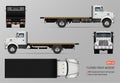 Flatbed truck vector template Royalty Free Stock Photo