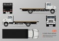 Flatbed truck vector template