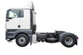 Flatbed white truck without trailer isolated on background