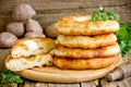 Potato flatbread langos langosh Royalty Free Stock Photo