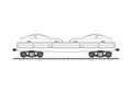 Flatcar with two automobiles Royalty Free Stock Photo