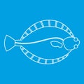 Flatfish icon, outline style